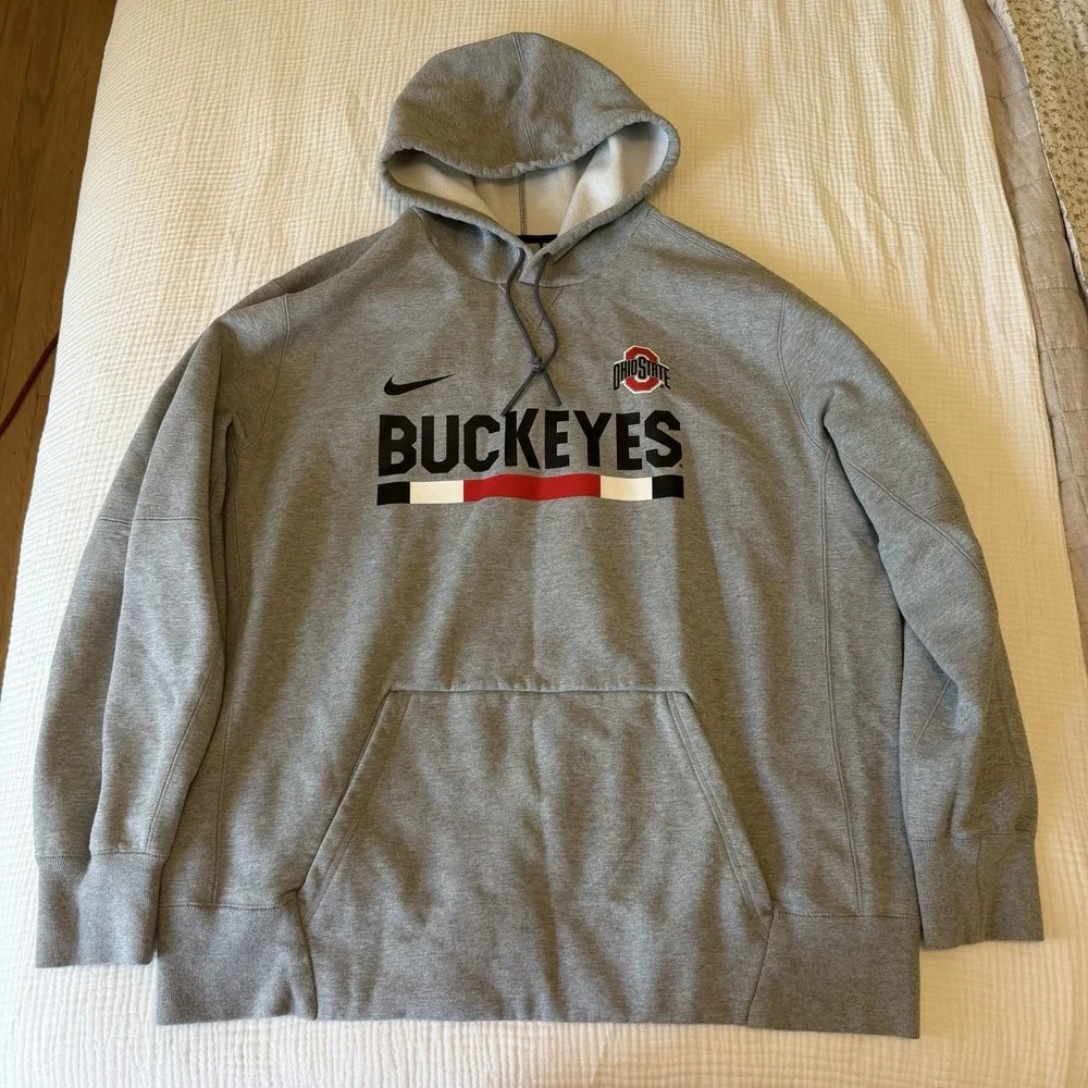 Nike Ohio State Buckeyes Men's Gray Heavyweight Hoodie XXL College Football NWOT